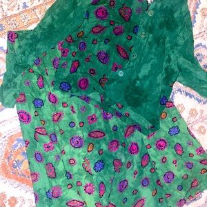 2 piece green and paisley skirt set small/medium.